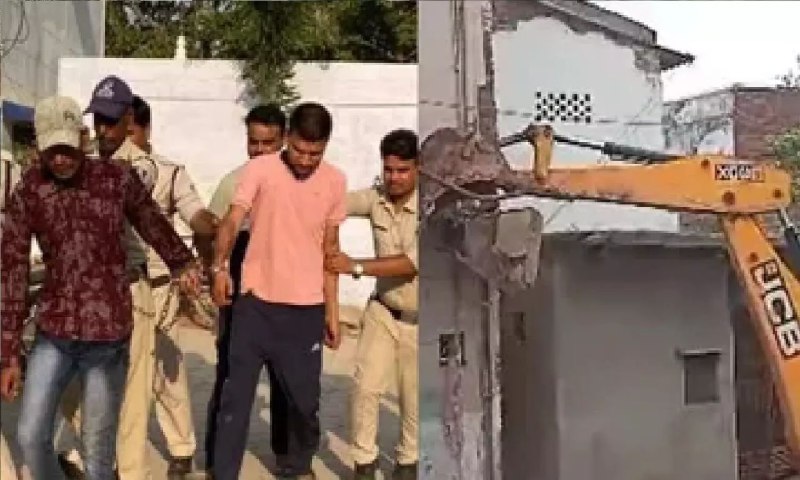 Maihar news: Bulldozer ran at the house of the accused in Maihar minor gangrape case